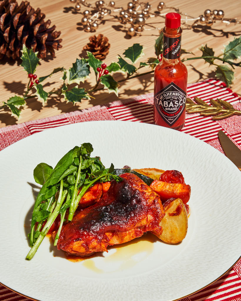 TABASCO®︎スコーピオンソース漬けのローストチキン